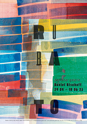 Plakat und Social-Media-Posts zur Einzelausstellung Daniel Bischoff