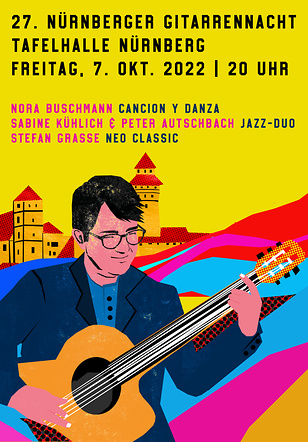 Plakat und Post zur Nürnberger Gitarrennacht 2022