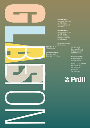Plakat zur Ausstellung Glas–Beton