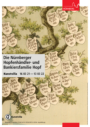 Plakat zur Ausstellung „Die Nürnberger ­Hopfenhändler- und Bankiersfamilie Hopf“